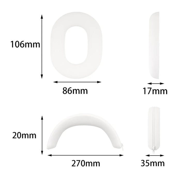 For Sony INZONE H7 Headphone Soft Silicone Head Beam Sleeve + Earpad Covers Set - Black - 5