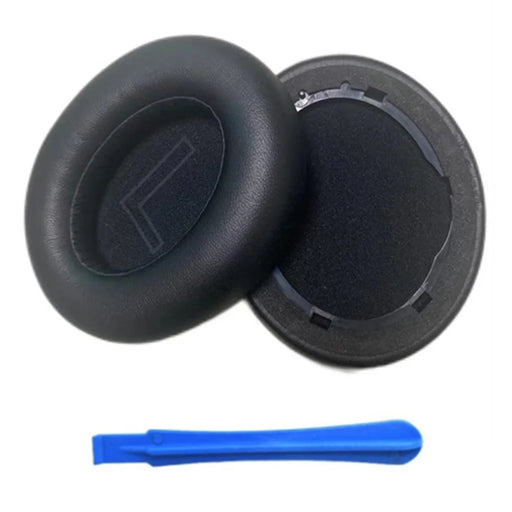 1 Pair Ear Pads for Anker Soundcore Life Q20 Protein Leather Headphone Ear Cushions with Mini Crowbar - Black - 1