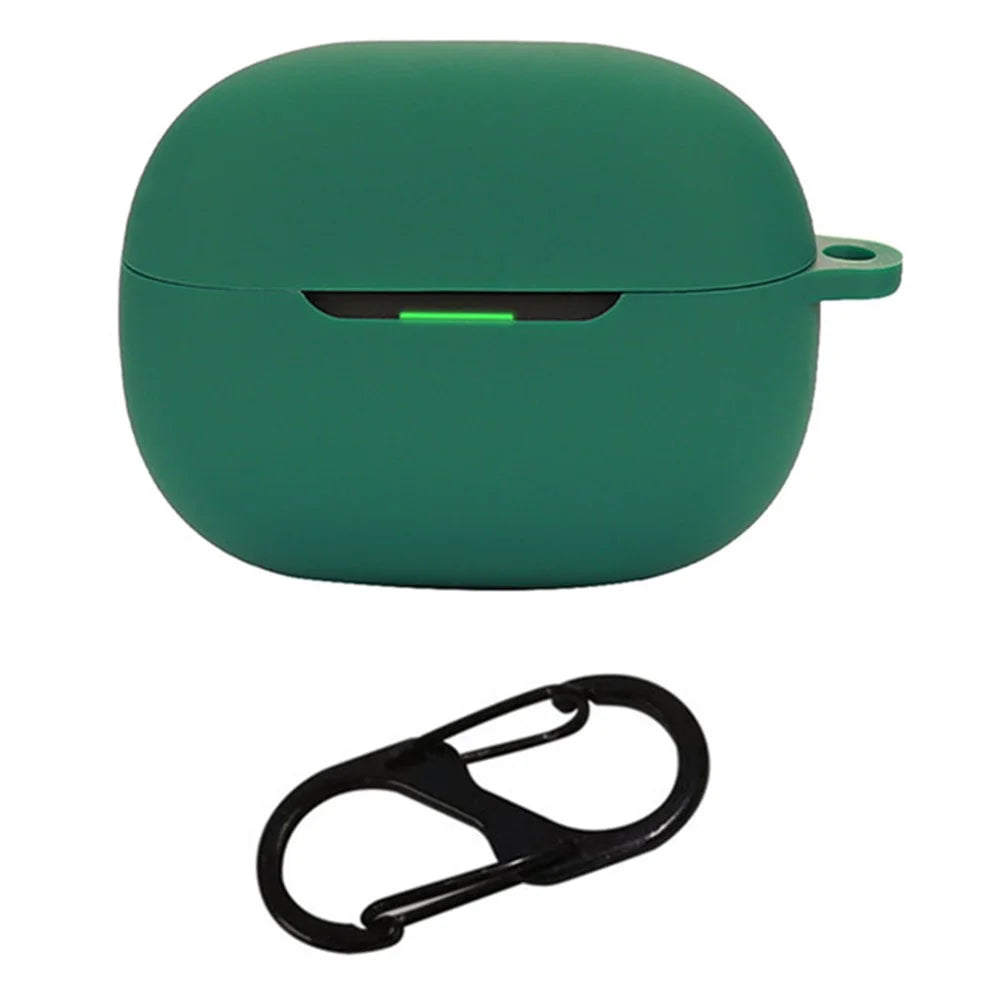 For Xiaomi Redmi Buds 5 Pro Silicone Case Bluetooth-compatible Headset Sleeve Earphone Cover with Buckle - Blackish Green - 1