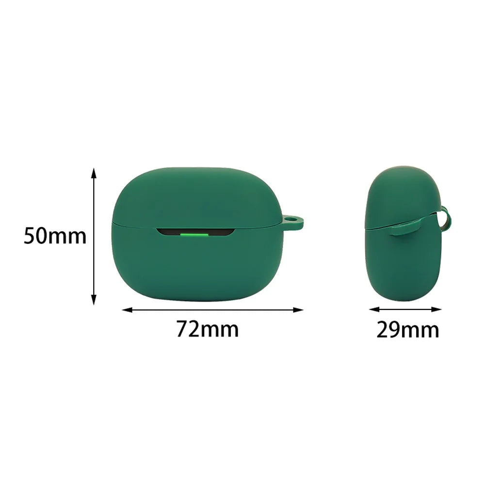 For Xiaomi Redmi Buds 5 Pro Silicone Case Bluetooth-compatible Headset Sleeve Earphone Cover with Buckle - Blackish Green - 5