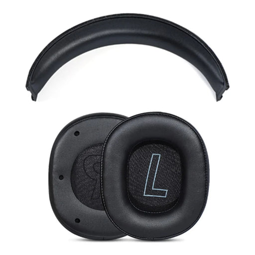 1 Pair Ear Pads for EDIFIER HECATE G2 Protein Leather+Sponge Headset Ear Caps with Head Beam Sleeve - Black - 1