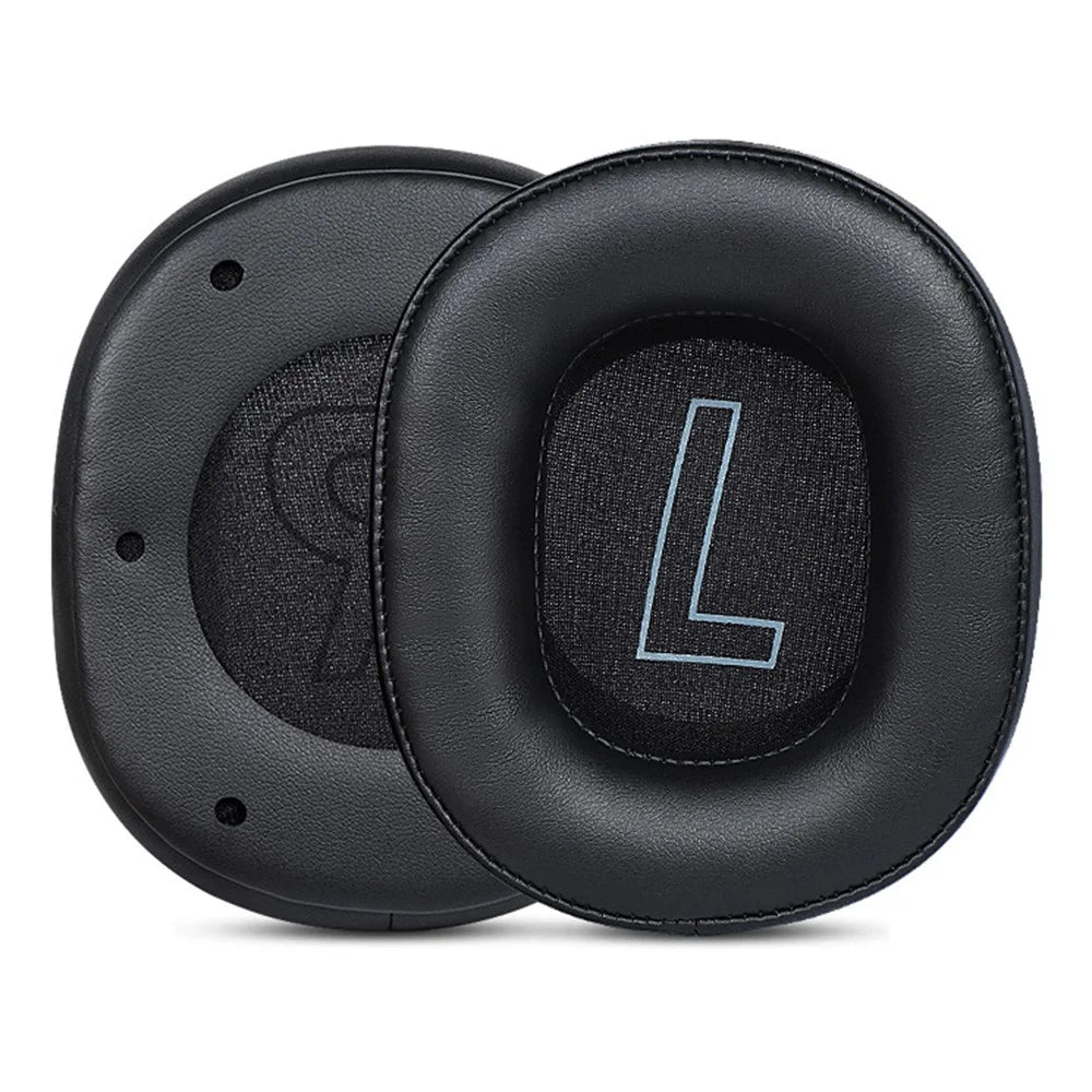 1 Pair Ear Pads for EDIFIER HECATE G2 Protein Leather+Sponge Headset Ear Caps with Head Beam Sleeve - Black - 2