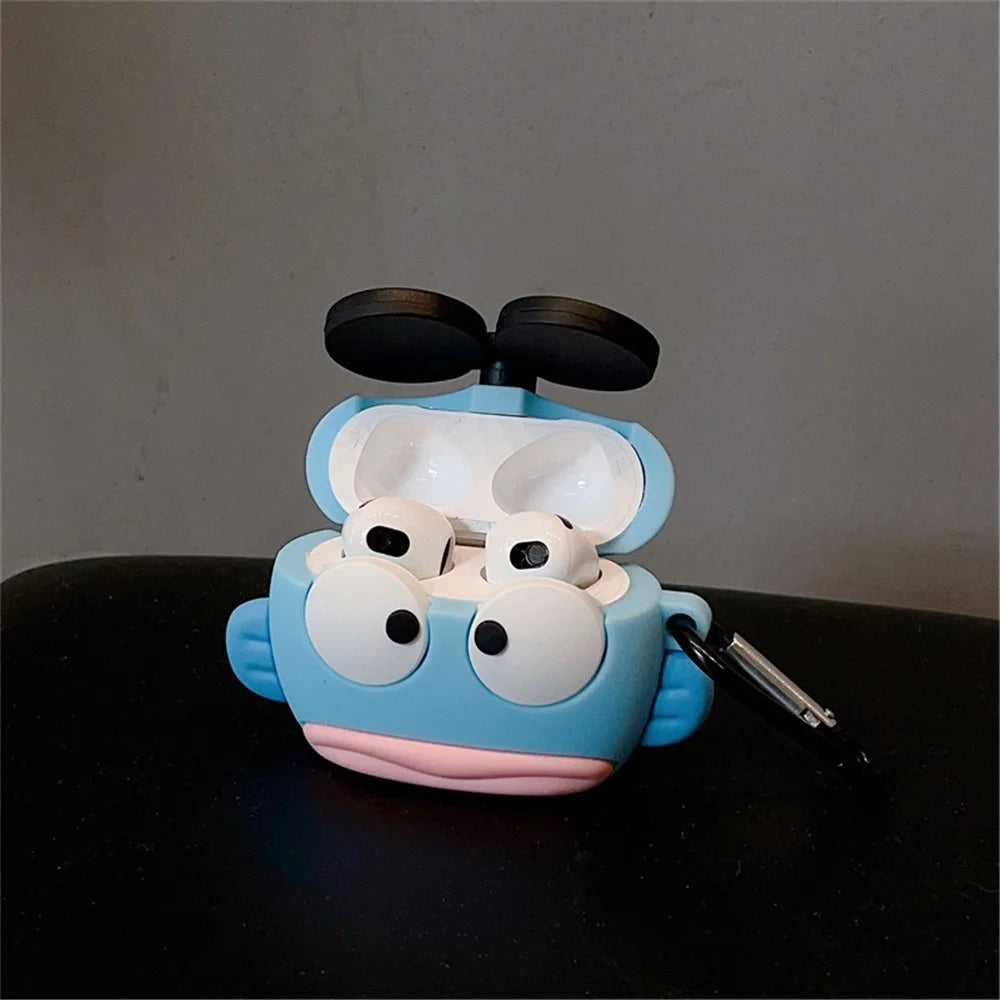For Apple AirPods 3 Cartoon Clownfish Silicone Cover Anti-drop Earphone Protective Case with Hanging Buckle - 4