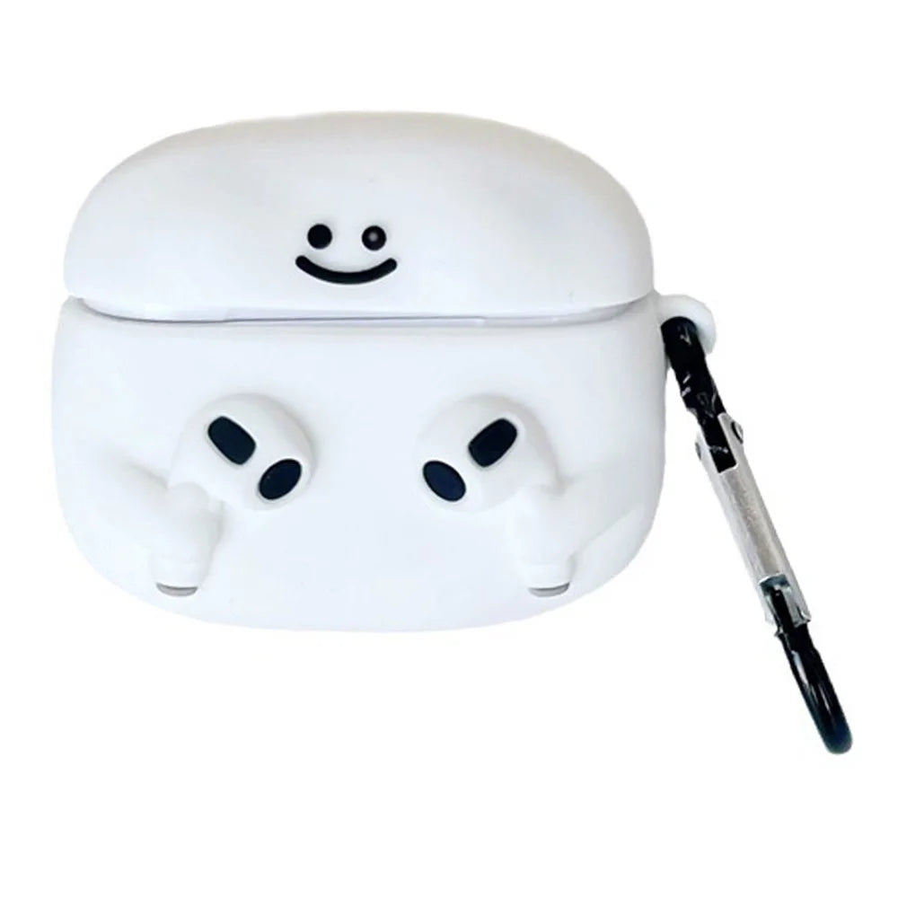 For Apple AirPods 3 Cartoon Expression Silicone Cover Earphone Anti-drop Case with Anti-lost Buckle - 1