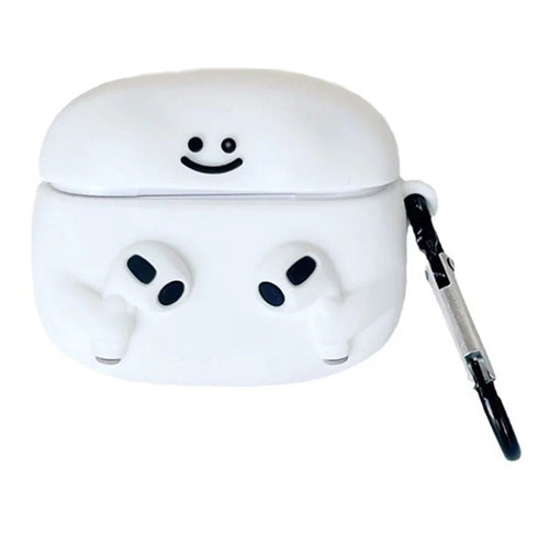 For Apple AirPods 3 Cartoon Expression Silicone Cover Earphone Anti-drop Case with Anti-lost Buckle - 1