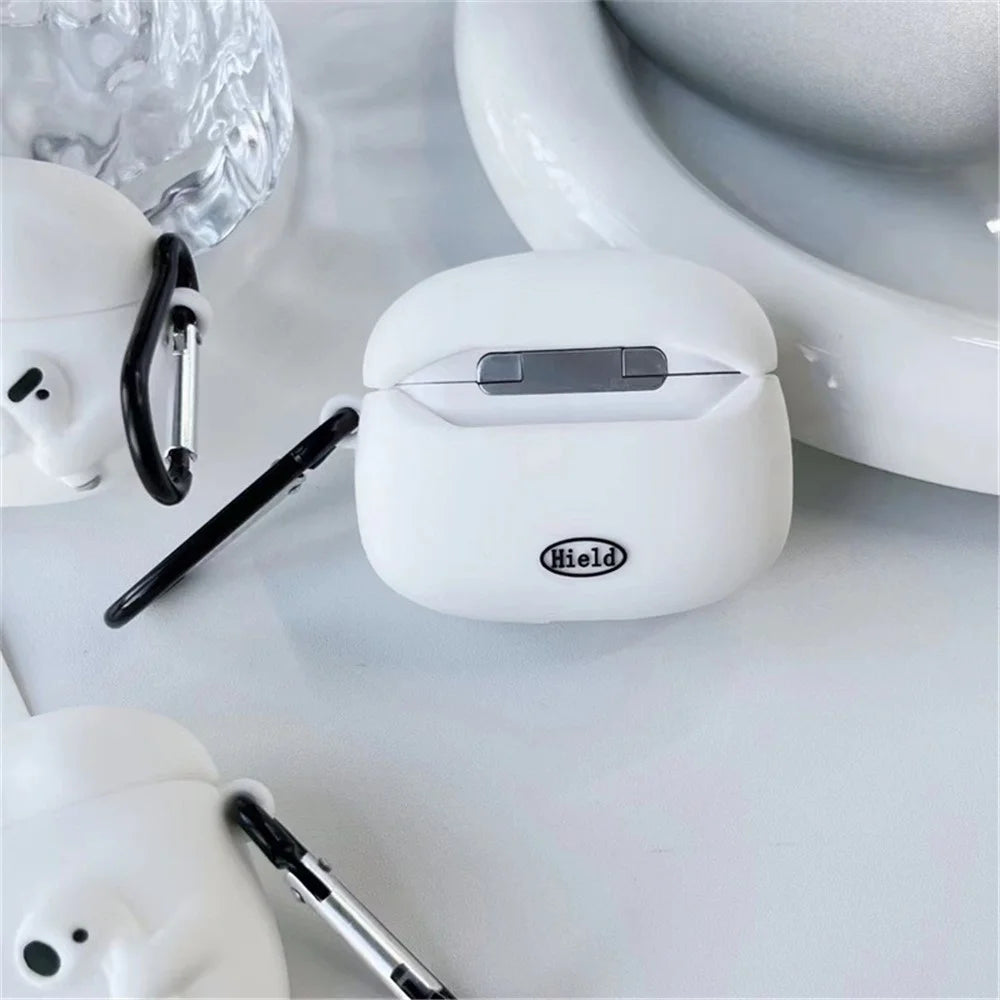 For Apple AirPods 3 Cartoon Expression Silicone Cover Earphone Anti-drop Case with Anti-lost Buckle - 4