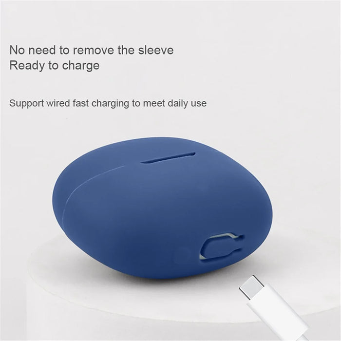 For EDIFIER X5 Pro Silicone Case Bluetooth-compatible Headset Sleeve Cover with Buckle - Dark Blue - 5