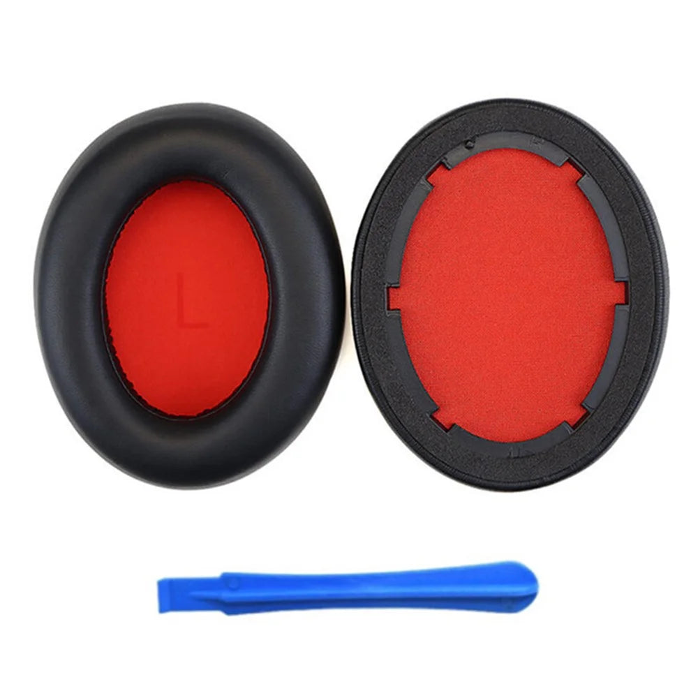 For 1MORE SonoFlow 1 Pair Headphone Earpads Sponge Earmuffs with Crowbar - Black - 1