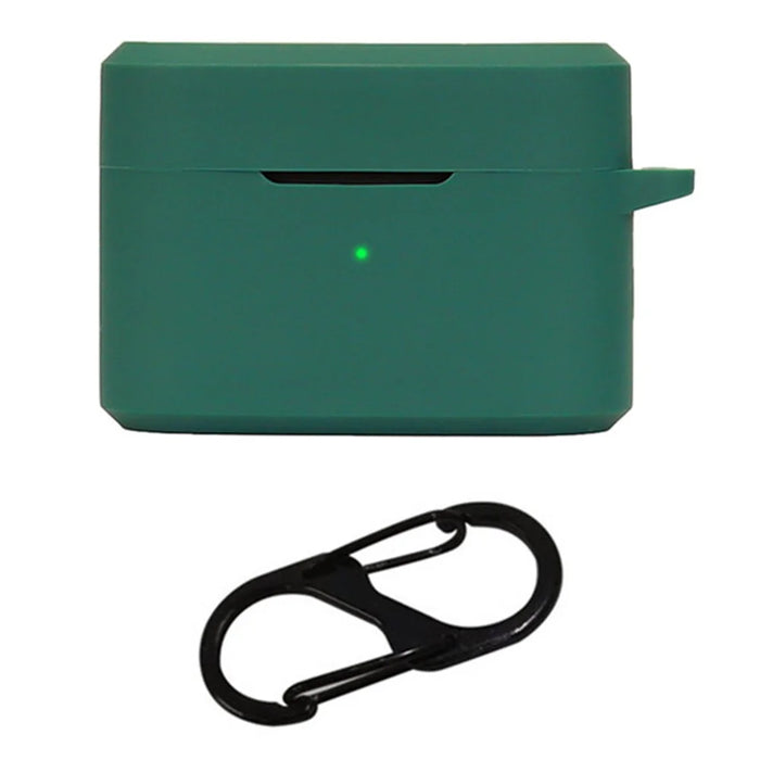 For 1MORE Q30 Bluetooth-compatible Headset Sleeve Silicone Case with Buckle - Blackish Green - 1