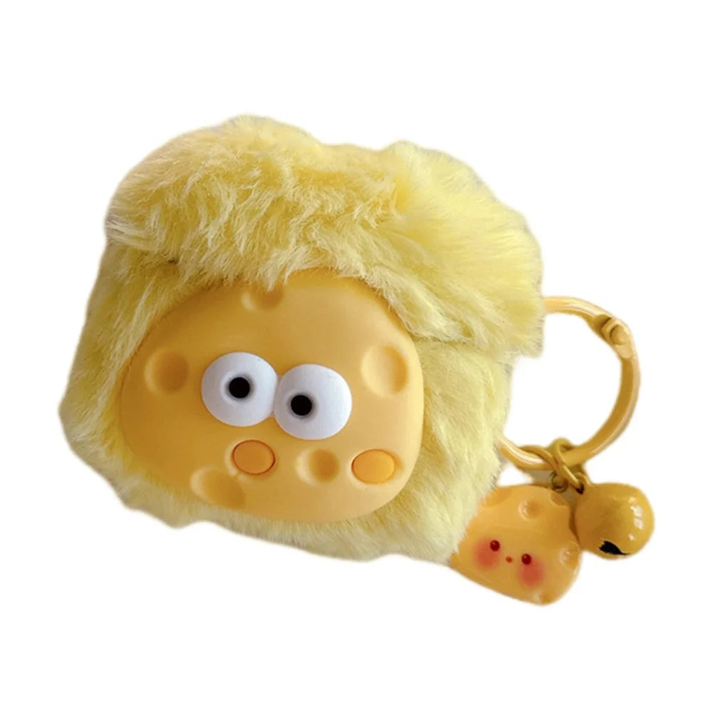 For Apple AirPods 3 Cartoon Cheese Warm Plush Protective Cover Bluetooth-compatible Earphone Anti-drop Case - 1