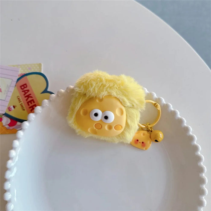 For Apple AirPods 3 Cartoon Cheese Warm Plush Protective Cover Bluetooth-compatible Earphone Anti-drop Case - 6