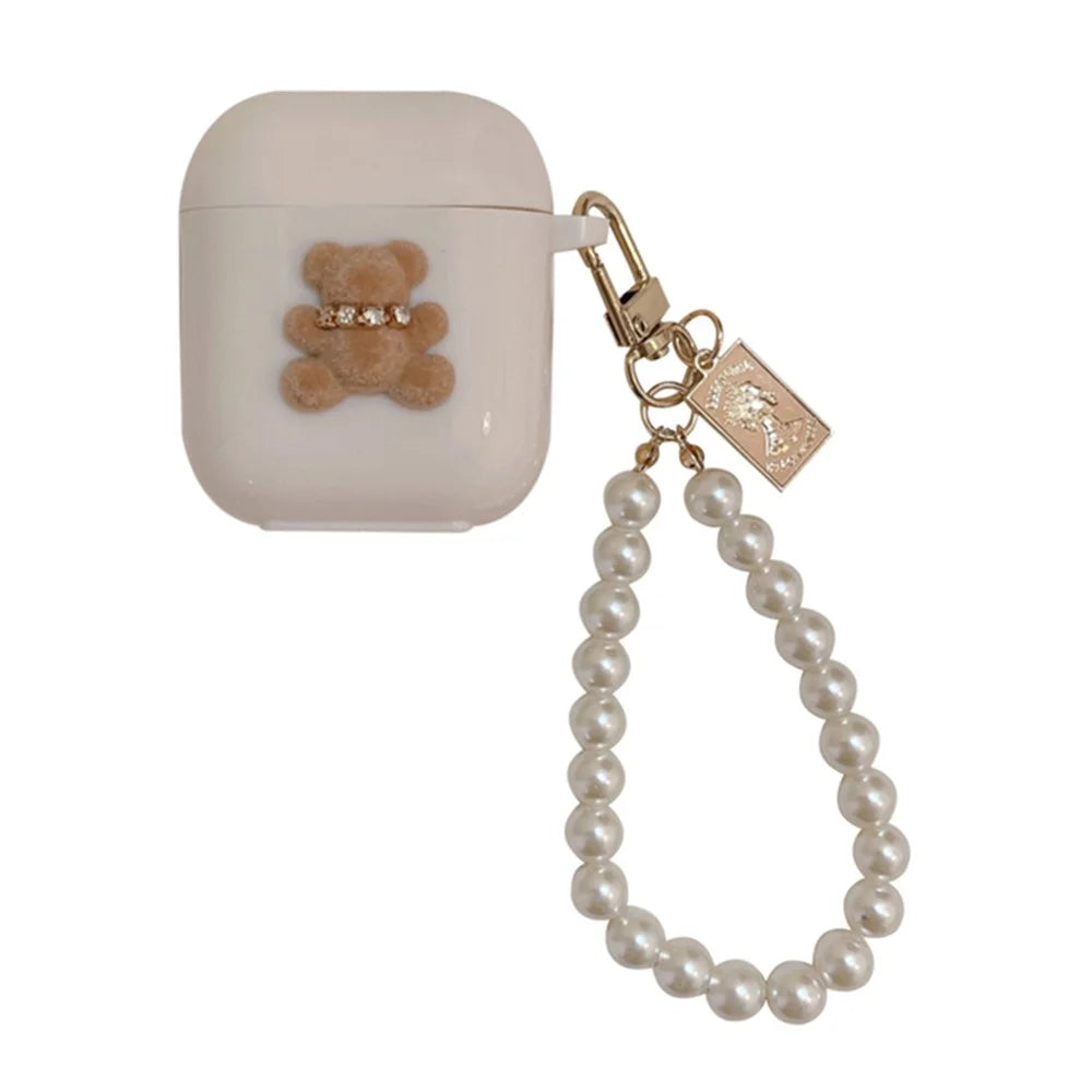 TPU Cover for Apple AirPods with Charging Case (2016) / (2019) / AirPods with Wireless Charging Case (2019) Cute Bear Earphone Case - Little Bear - 1