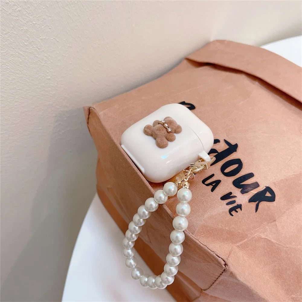 TPU Cover for Apple AirPods with Charging Case (2016) / (2019) / AirPods with Wireless Charging Case (2019) Cute Bear Earphone Case - Little Bear - 2
