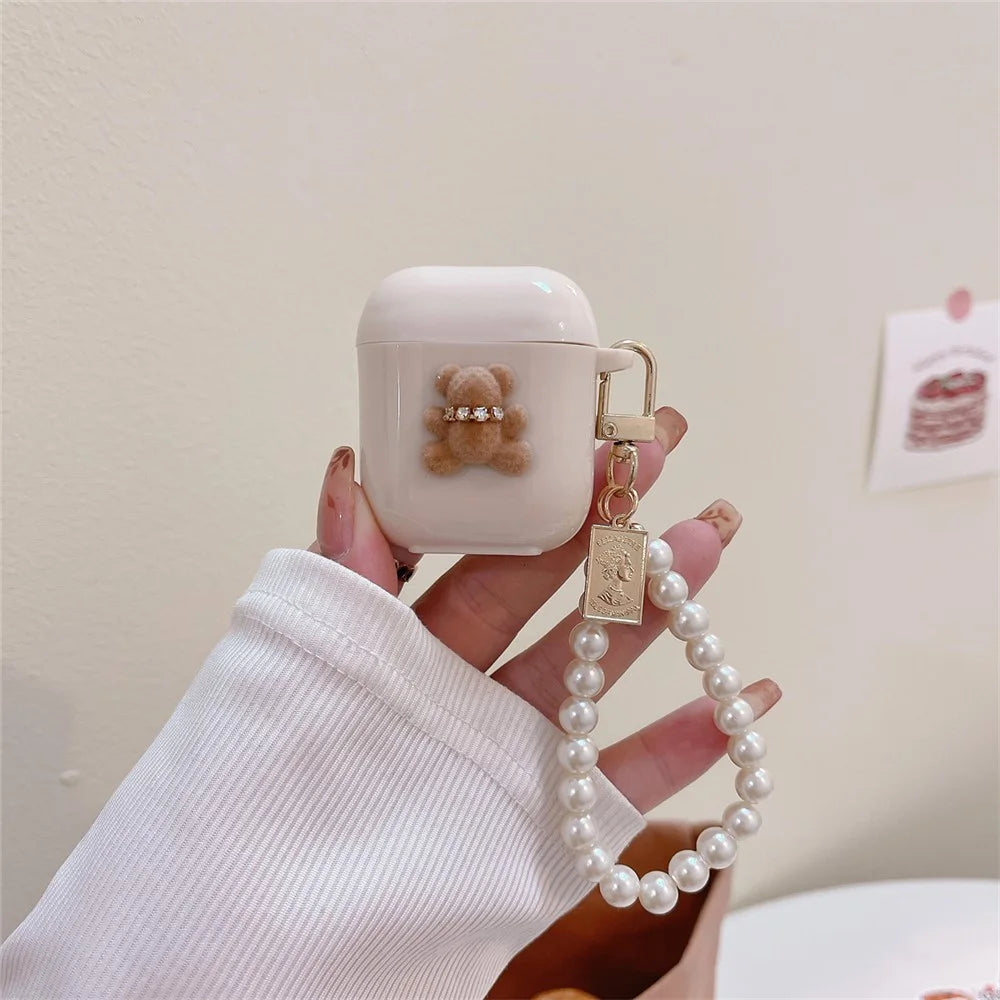 TPU Cover for Apple AirPods with Charging Case (2016) / (2019) / AirPods with Wireless Charging Case (2019) Cute Bear Earphone Case - Little Bear - 3
