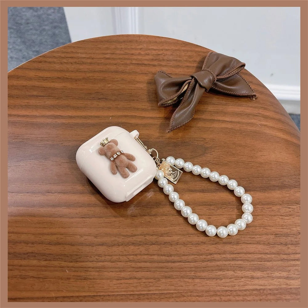 TPU Cover for Apple AirPods with Charging Case (2016) / (2019) / AirPods with Wireless Charging Case (2019) Cute Bear Earphone Case - Little Bear - 5