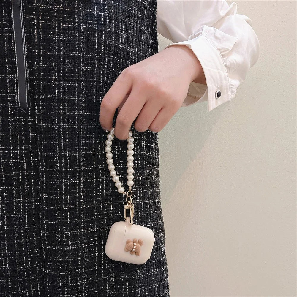 TPU Cover for Apple AirPods with Charging Case (2016) / (2019) / AirPods with Wireless Charging Case (2019) Cute Bear Earphone Case - Little Bear - 6