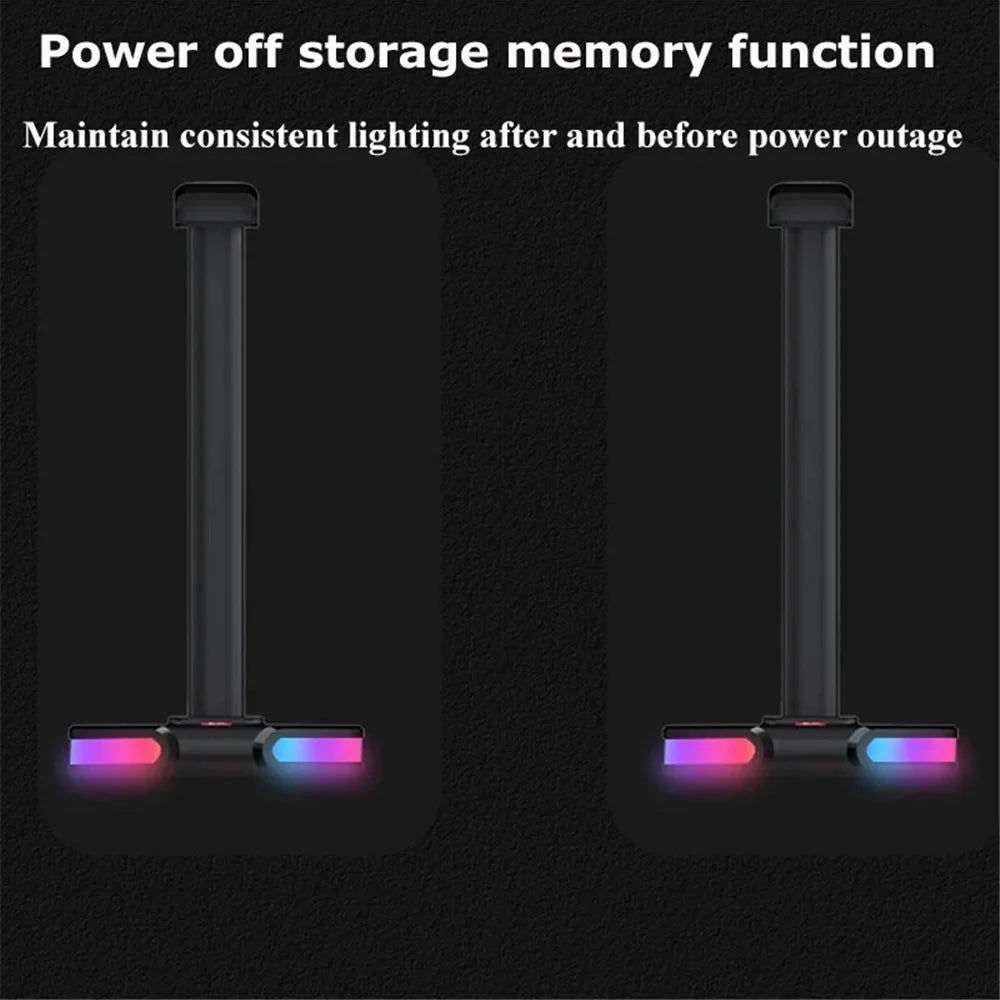 Q7 Headphone Desktop Stand Gaming Headset Holder Display Rack with RGB Light - 6