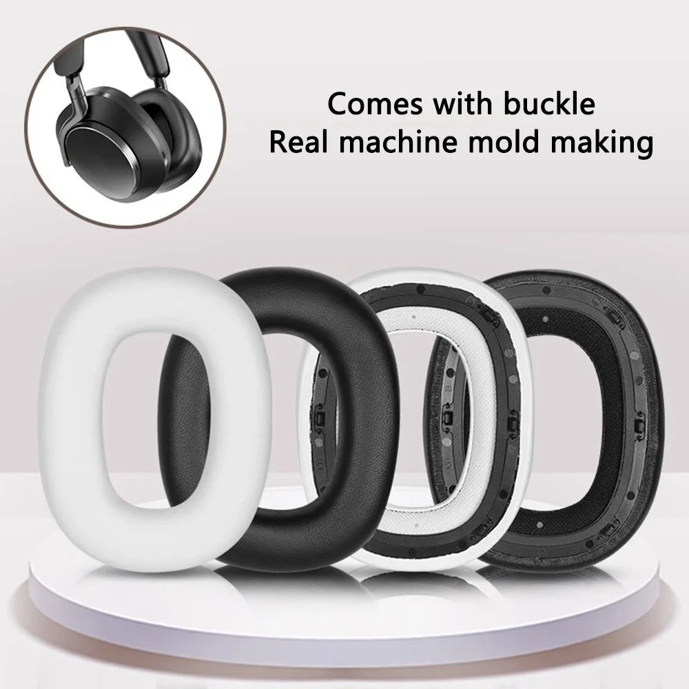 1 Pair Earpads for Bowers & Wilkins Px8 Protein Leather + Memory Foam Ear Cushions - Black - 4