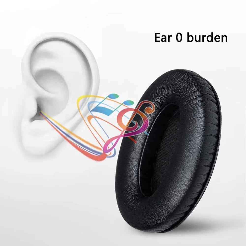 1 Pair For Sennheiser HD200 Pro Headset Ear Pads Protein Leather + Memory Foam Ear Cushions - 3
