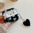 For Apple AirPods Pro Heart Pattern Shell Texture TPU Cover Anti-drop Earphone Case with Pendant - Black - 2