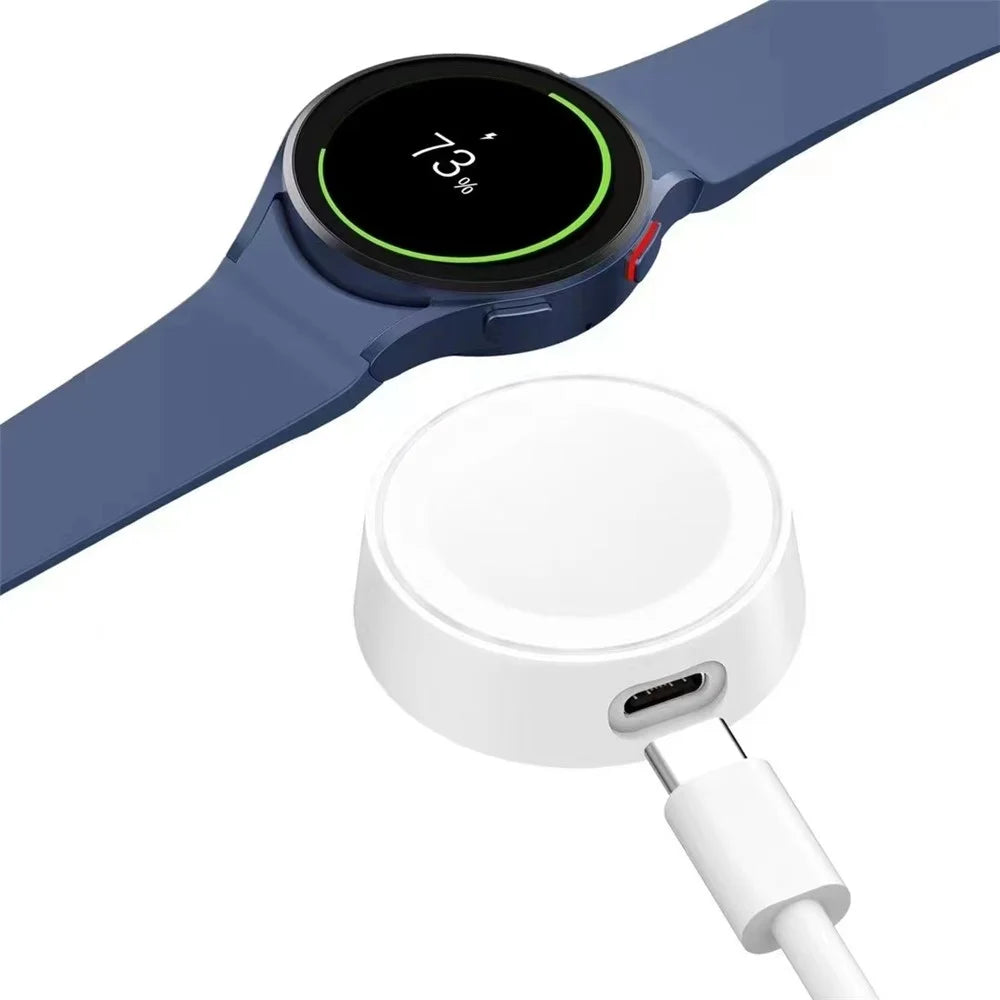 Portable Magnetic Wireless Charger for Samsung Galaxy Watch Series - White - 1