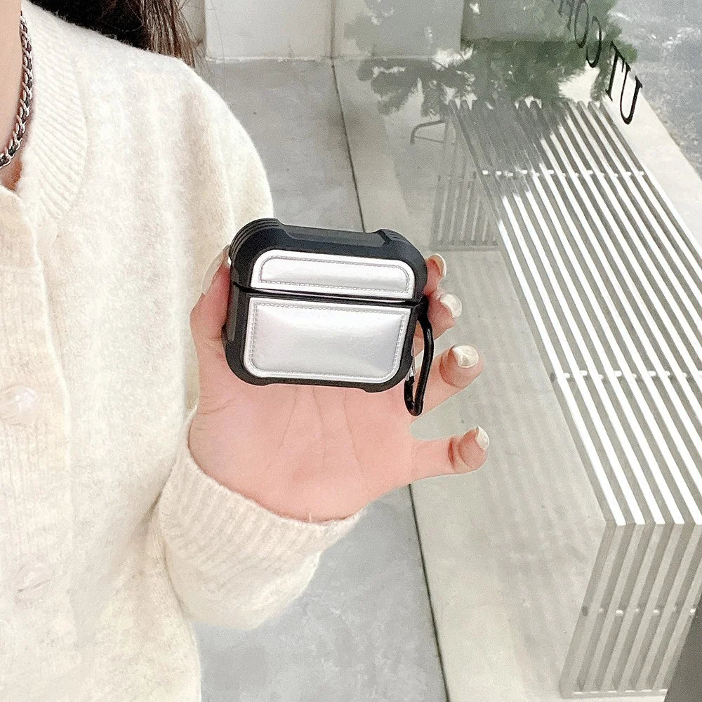 For Apple AirPods 3 Down Jacket Design TPU Protective Cover Earphone Anti-drop Case with Anti-lost Buckle - Apricot - 2