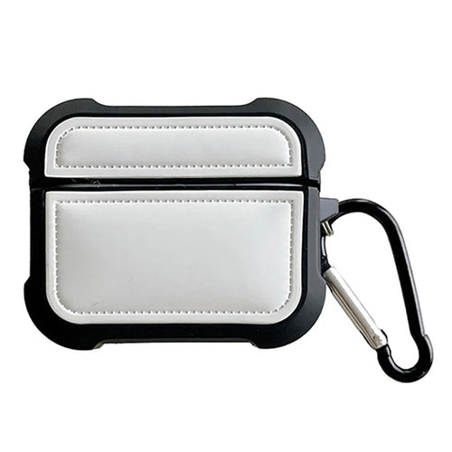 For AirPods Pro 2 / Pro Down Jacket Design TPU Cover Wireless Earphone Protective Case with Anti-lost Buckle - White - 1