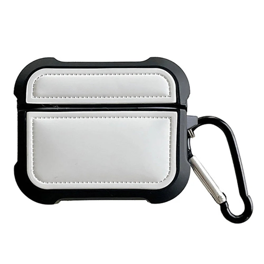 For AirPods Pro 2 / Pro Down Jacket Design TPU Cover Wireless Earphone Protective Case with Anti-lost Buckle - White - 1