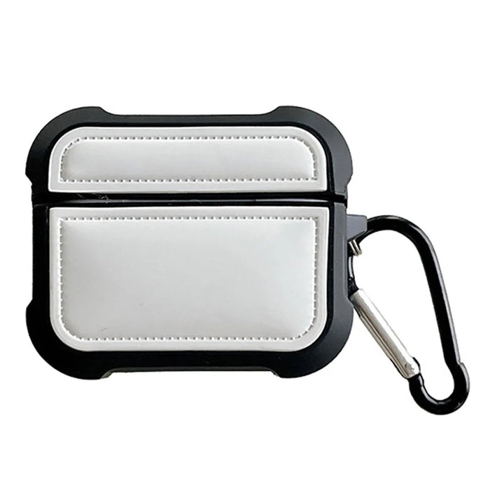 For AirPods Pro 2 / Pro Down Jacket Design TPU Cover Wireless Earphone Protective Case with Anti-lost Buckle - White - 1