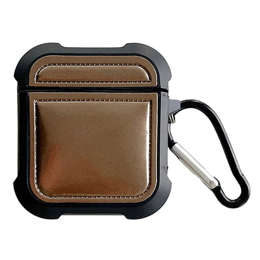 Earphone Sleeve for AirPods with Charging Case (2016) / (2019) / AirPods with Wireless Charging Case (2019) TPU Anti-drop Cover - Brown - 1