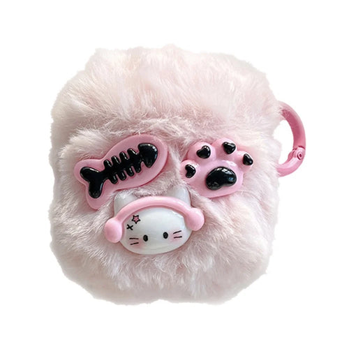Earphone Sleeve for AirPods with Charging Case (2016) / (2019) / AirPods with Wireless Charging Case (2019) Cartoon Plush+TPU Cover - 1