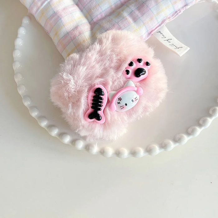 For Apple AirPods 3 Bluetooth-compatible Earphone Protection Case Cartoon Design Plush+TPU Cover with Ring Buckle - 3