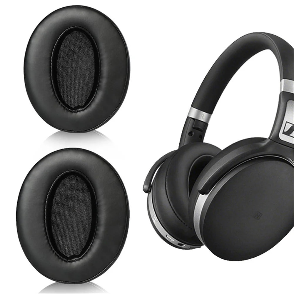 For Sennheiser HD458BT HD450 4.30S 4.20 300 400S Protein Leather+Memory Foam Ear Cushion - Black - 2