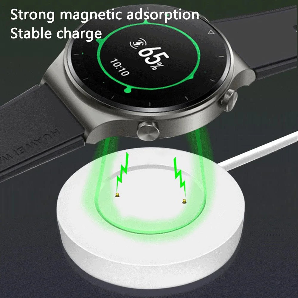 For Huawei Watch GT 2 / GT 2E / ECG / Dream / Honor Magic2 Magnetic Smart Watch Charger with 60cm Cable - Black - 2