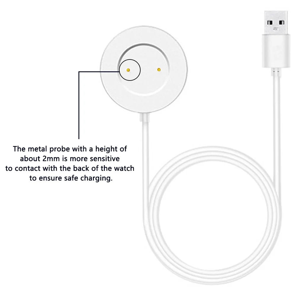 For Huawei Watch GT 2 / GT 2E / ECG / Dream / Honor Magic2 Magnetic Smart Watch Charger with 60cm Cable - Black - 3