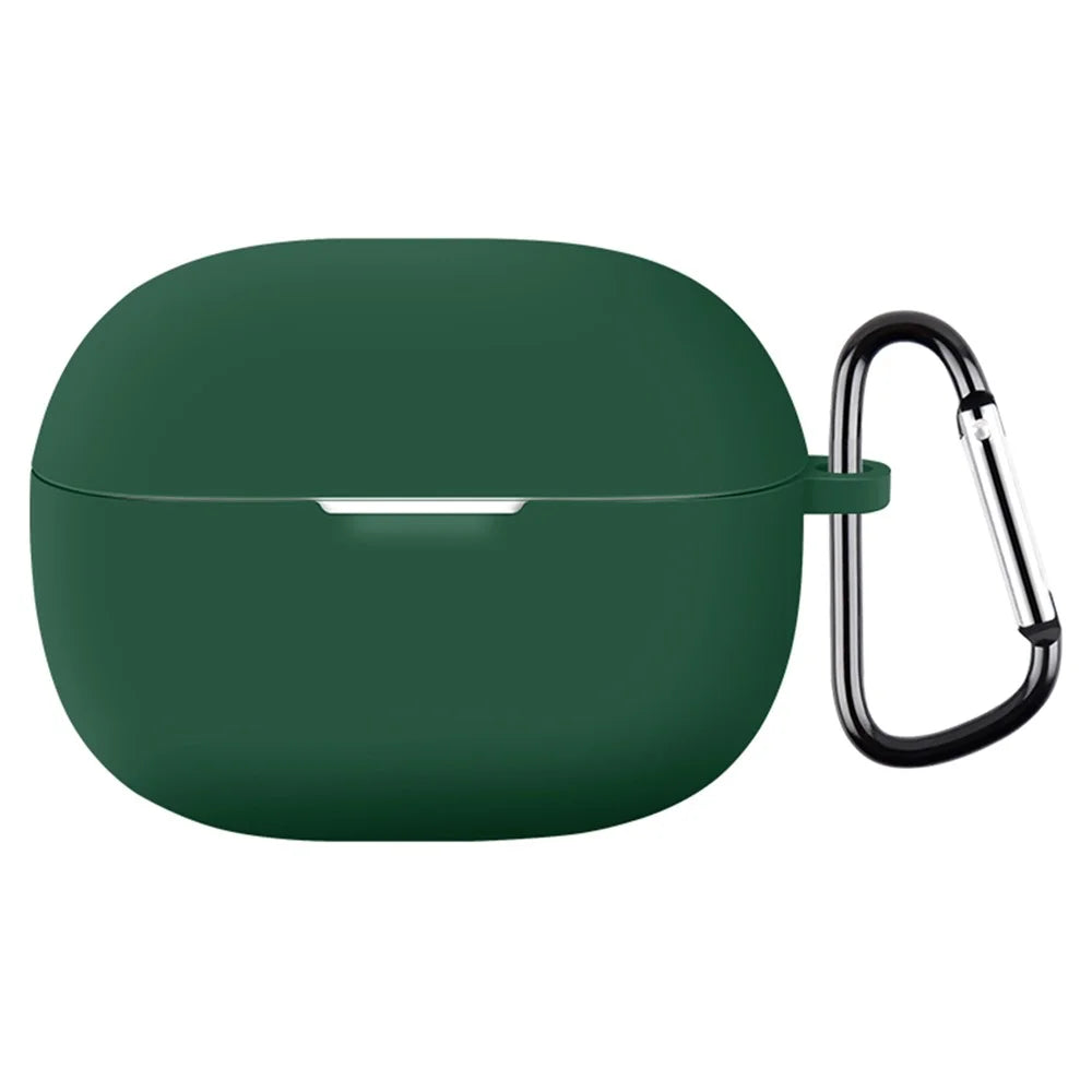 For Redmi Buds 5 Pro Silicone Case Earphone Cover Bluetooth-compatible Headphone Sleeve with Buckle - Midnight Green - 1