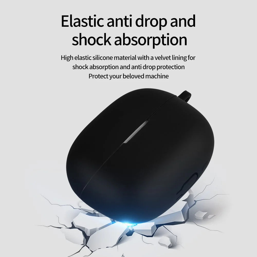 For Redmi Buds 5 Pro Silicone Case Earphone Cover Bluetooth-compatible Headphone Sleeve with Buckle - Midnight Green - 5