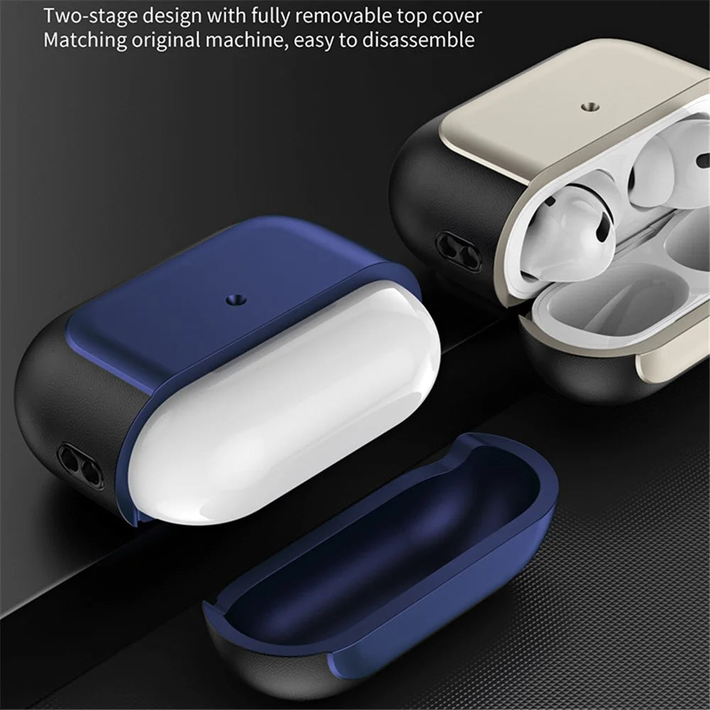 For Apple AirPods Pro Earphone Case Electroplating Protective Cover with Lanyard - Blue - 5