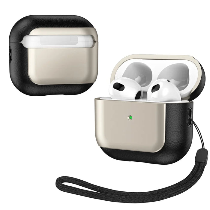For Apple AirPods 3 Earphone Case Soft TPU Shockproof Cover with Lanyard - Titanium Grey - 1