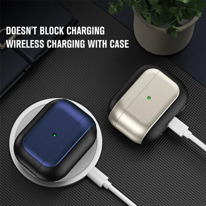 For AirPods Pro 2 TPU Case Litchi Texture Fall Prevention Earphone Cover with Lanyard - Titanium Grey - 3
