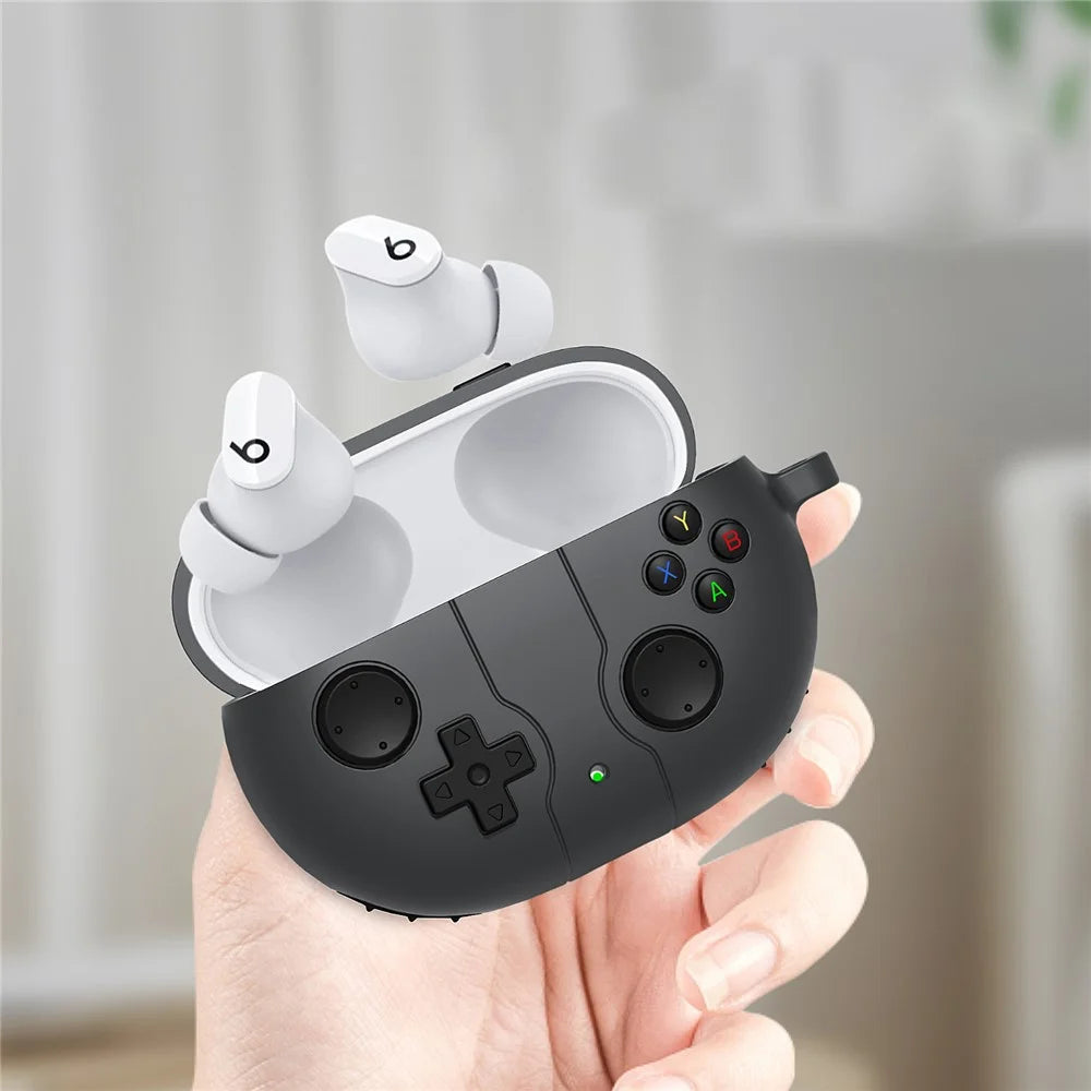 For Beats Studio Buds+ Wireless Earphone Silicone Case Protective Cover with Hanging Buckle - Dark Grey - 2