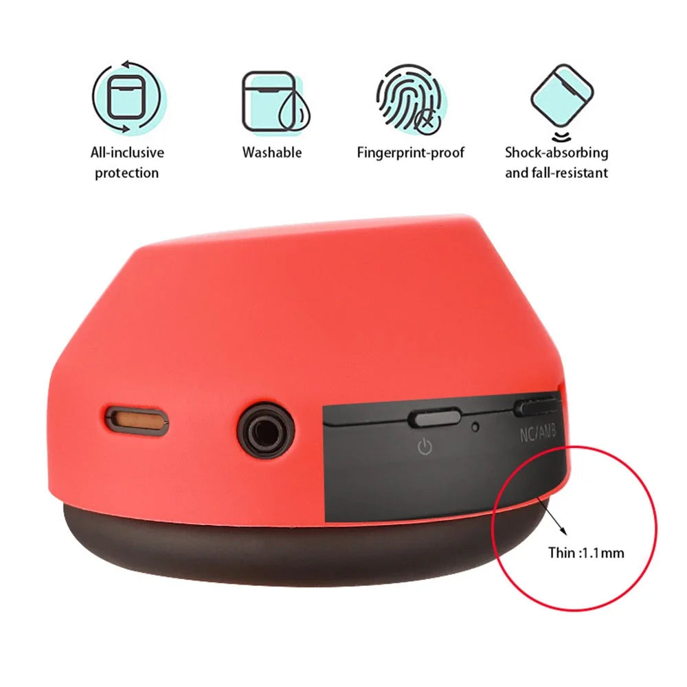 GJT-011 1 Pair For Sony WH-1000XM5 Headphone Earmuff Protective Case Silicone Cover - Red - 4