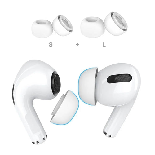 AHASTYLE WG86 2 Pairs Silicone Earphone Tips Replacement for Apple AirPods Pro 2, Size: S+L - 1