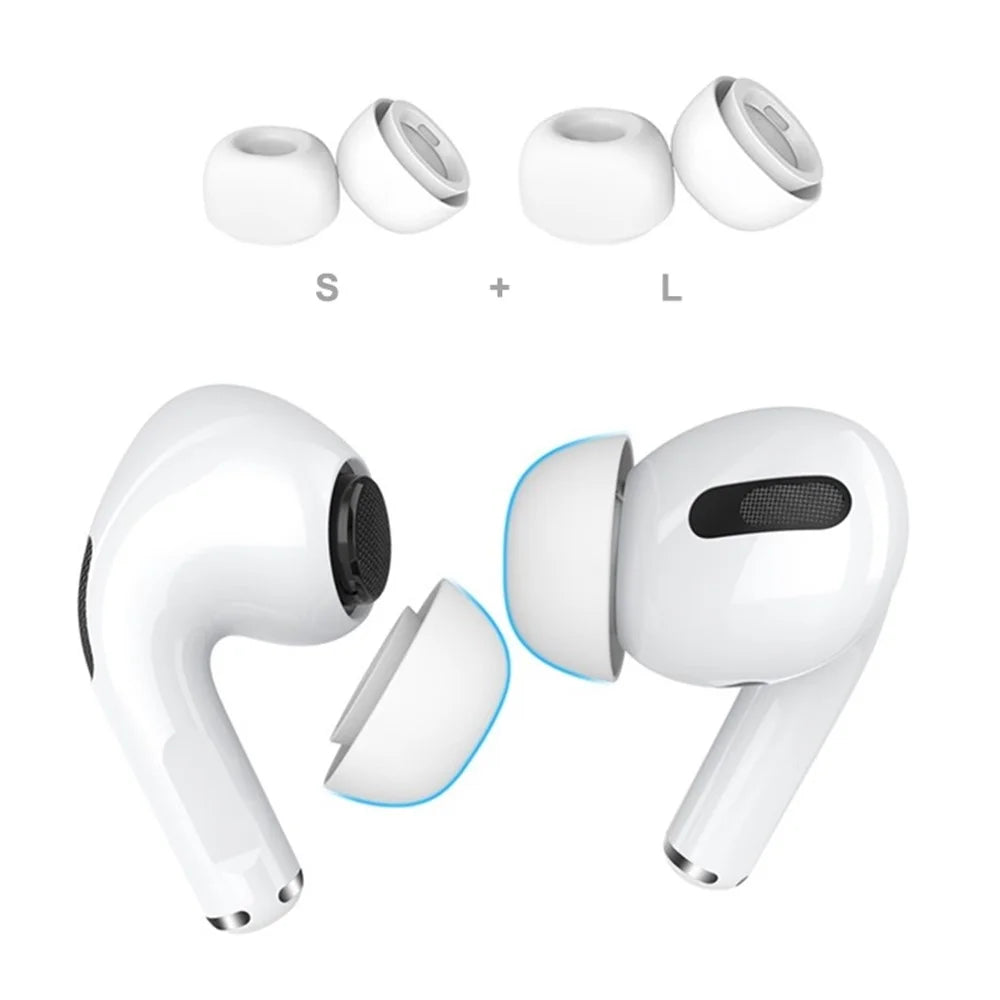 AHASTYLE WG86 2 Pairs Silicone Earphone Tips Replacement for Apple AirPods Pro 2, Size: S+L - 1