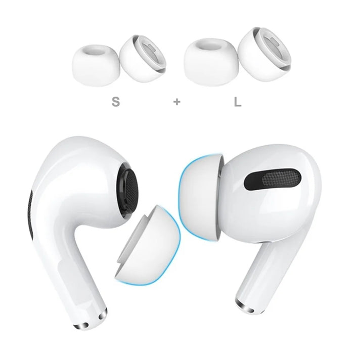 AHASTYLE WG86 2 Pairs Silicone Earphone Tips Replacement for Apple AirPods Pro 2, Size: S+L - 1