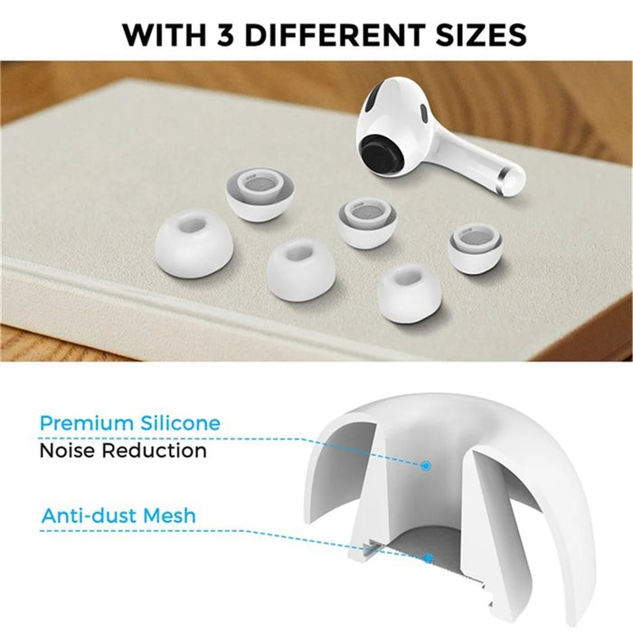 AHASTYLE WG86 2 Pairs Silicone Earphone Tips Replacement for Apple AirPods Pro 2, Size: S+L - 4