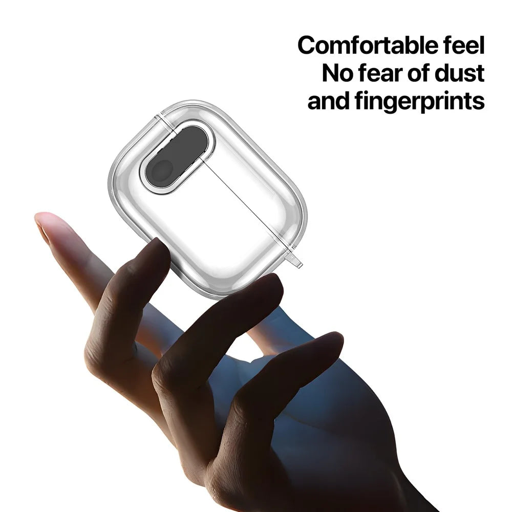 DUX DUCIS PECL Series for Apple AirPods Pro 2 Earphone Case  TPU+PC Cover with Hanging Hook - Clear Black - 4
