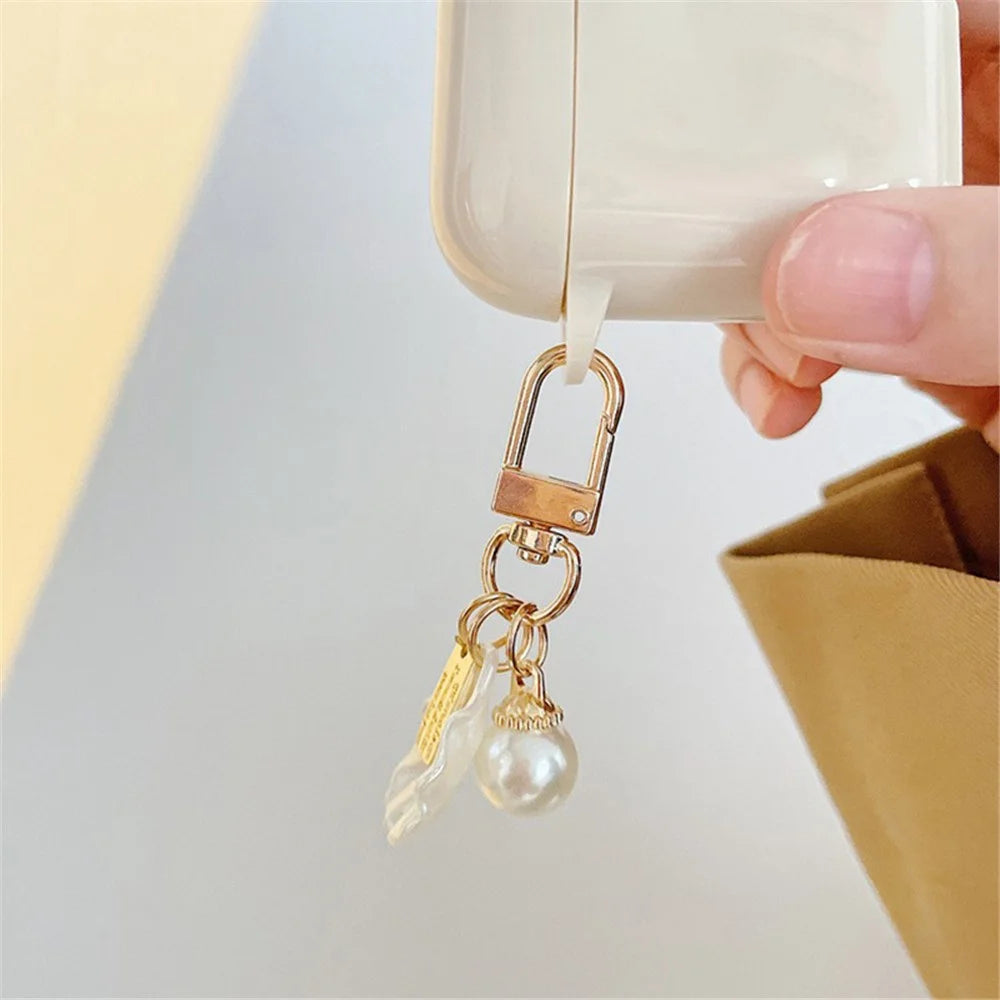 For AirPods with Charging Case (2016)  /  (2019)  /  AirPods with Wireless Charging Case (2019) Cherry Decor TPU Cover with Pendant - 3