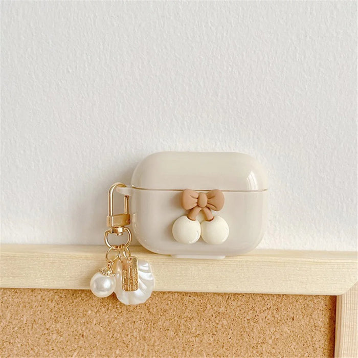 For AirPods 3 Cherry Decor TPU Cover Earphone Protective Sleeve with Pendant - 4