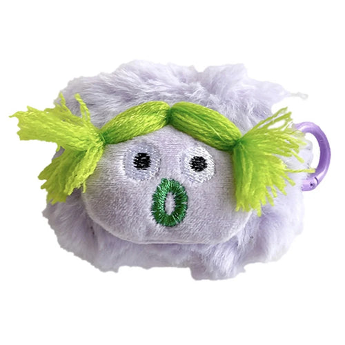 For AirPods Pro / AirPods Pro 2 Parody Expression Plush+TPU Protective Cover with Buckle - Purple - 1
